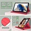 Ntech Hoes Geschikt voor Samsung Galaxy Tab A8 hoes – Hoes Geschikt voor Samsung Galaxy Tab A8 (2021 / 2022) hoes – 360° draaibaar tablethoes – Rood