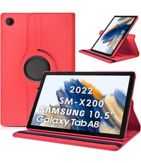 Ntech Samsung Galaxy Tab A8 hoes draaibaar Rood