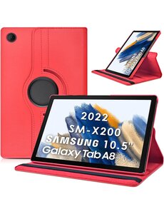 Ntech Samsung Galaxy Tab A8 hoes draaibaar Rood