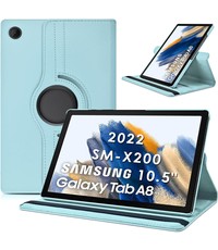 Ntech Samsung Galaxy Tab A8 hoes draaibaar Licht Blauw