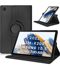 Ntech Samsung Galaxy Tab A8 hoes draaibaar Zwart