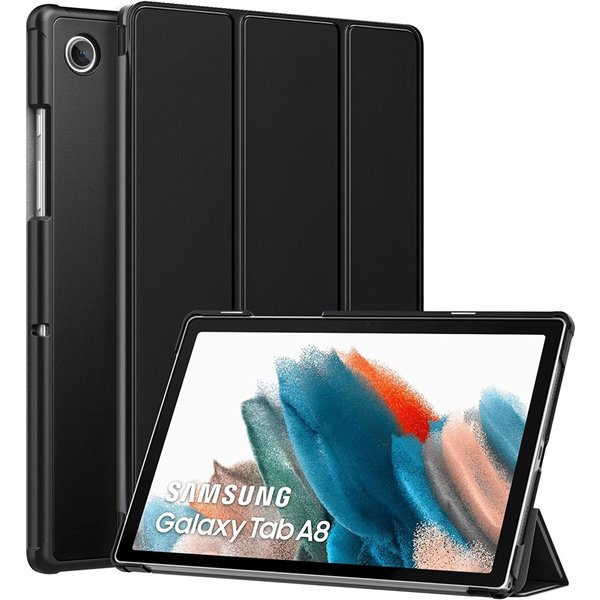 Ntech Hoes Geschikt voor Samsung Galaxy Tab A8 (2021 & 2022) hoes – tri-fold bookcase met auto/wake functie - 10.5 inch – Zwart