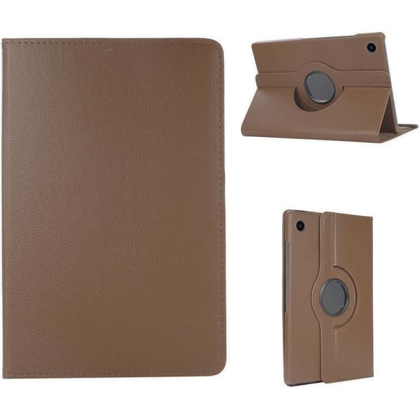 Ntech Hoes Geschikt voor Samsung Galaxy Tab A8 hoes – Hoes Geschikt voor Samsung Galaxy Tab A8 (2021 / 2022) hoes – 360° draaibaar tablethoes – Bruin