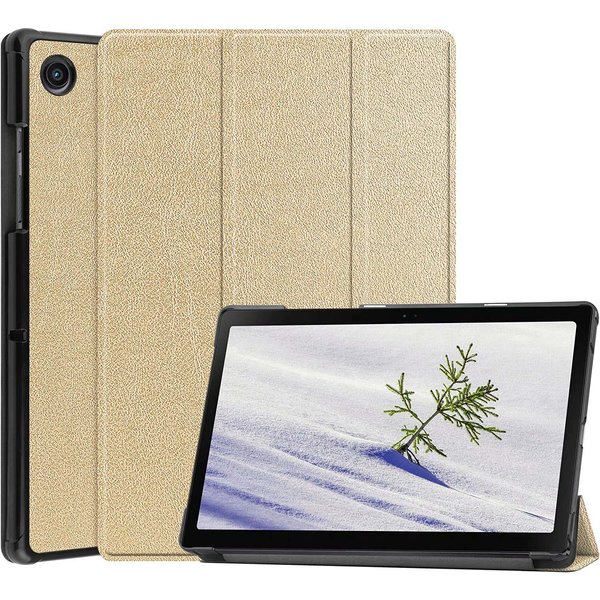 Ntech Hoes Geschikt voor Samsung Galaxy Tab A8 (2021 & 2022) hoes – tri-fold bookcase met auto/wake functie - 10.5 inch – Goud