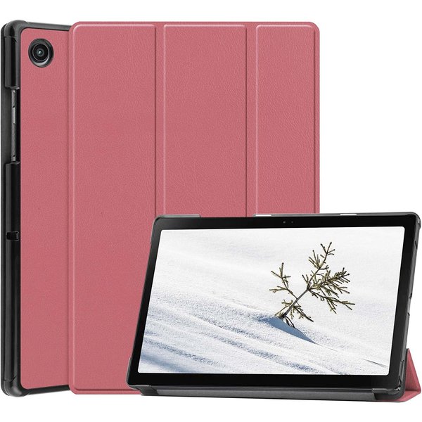 Ntech Hoes Geschikt voor Samsung Galaxy Tab A8 (2021 & 2022) hoes – tri-fold bookcase met auto/wake functie - 10.5 inch – Wine Rood