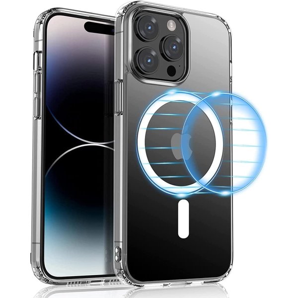 Ntech Hoesje Geschikt voor iPhone 14 Pro Max Magsafe hoes - Hoesje Geschikt voor iPhone 14 Pro Max hoesje Transparant Shockproof anti cover