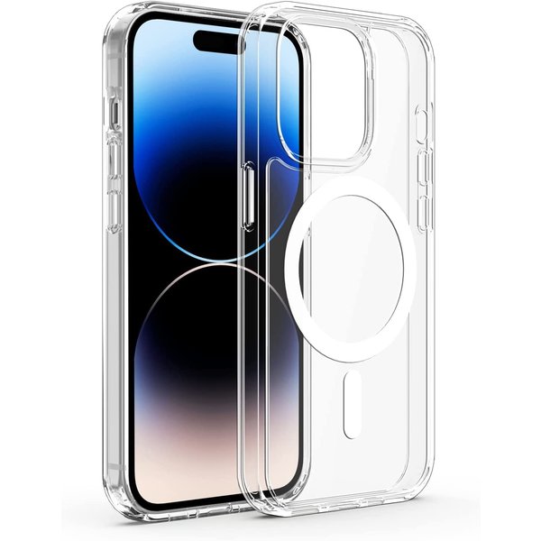 Ntech Hoesje Geschikt voor iPhone 14 Pro Magsafe hoes - Hoesje Geschikt voor iPhone 14 Pro hoesje Transparant Shockproof anti cover