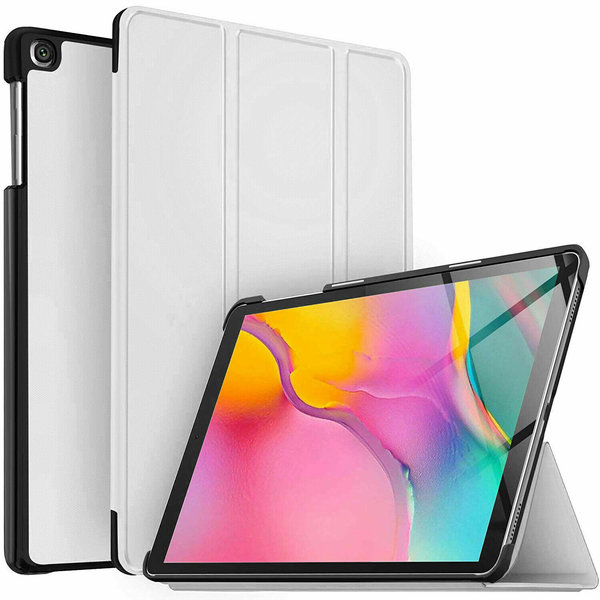 Ntech Hoesje Geschikt Voor Samsung Galaxy Tab S6 Lite Hoes Wit Smart cover 2024 - Hoesje Geschikt Voor Samsung Galaxy Tab S6 Lite 2022 Hoes - tri-fold Bookcase Hoes Cover - Tab S6 lite hoes