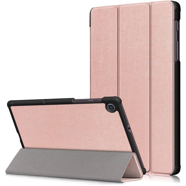 Ntech Hoesje Geschikt Voor Samsung Galaxy Tab S6 Lite Hoes Rose Goud Smart cover 2024 - Hoesje Geschikt Voor Samsung Galaxy Tab S6 Lite 2022 Hoes - tri-fold Bookcase Hoes Cover - Tab S6 lite hoes