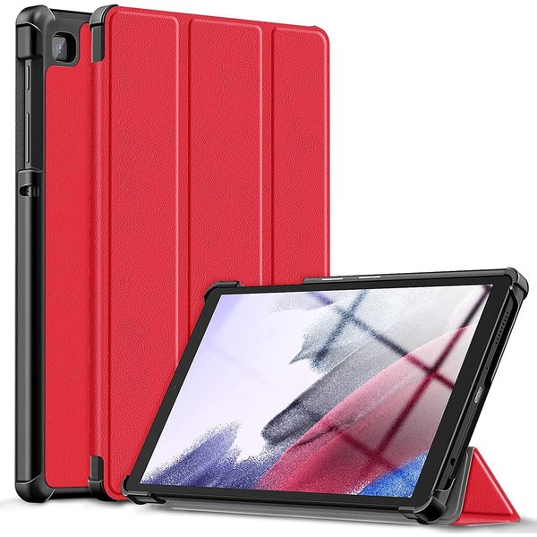 Ntech Hoesje Geschikt Voor Samsung Galaxy Tab S6 Lite Hoes Rood Smart cover 2024 - Hoesje Geschikt Voor Samsung Galaxy Tab S6 Lite 2022 Hoes - tri-fold Bookcase Hoes Cover - Tab S6 lite hoes