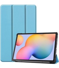 Ntech Samsung Tab S6 Lite Hoes Licht Blauw Smart cover