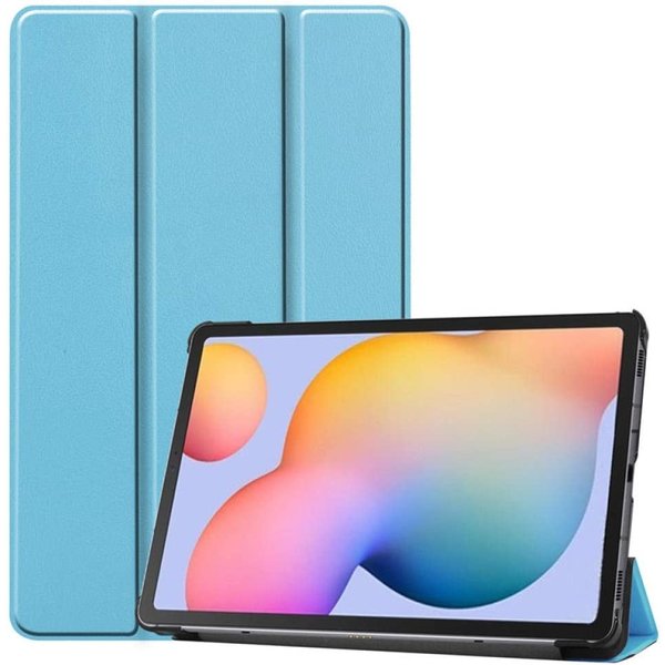 Ntech Hoesje Geschikt Voor Samsung Galaxy Tab S6 Lite Hoes Licht Blauw Smart cover 2024 - Hoesje Geschikt Voor Samsung Galaxy Tab S6 Lite 2022 Hoes - tri-fold Bookcase Hoes Cover - Tab S6 lite hoes