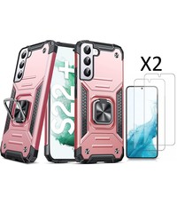 Ntech Samsung S22 Plus Hoesje Heavy Duty Armor Hoesje Rose Goud