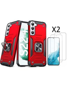 Ntech Samsung S22 Plus Hoesje Heavy Duty Armor Hoesje Rood