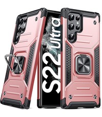 Ntech Samsung S22 Ultra Hoesje Heavy Duty Armor Hoesje Rose Goud