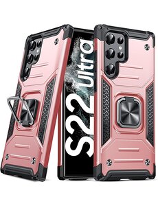 Ntech Samsung S22 Ultra Hoesje Heavy Duty Armor Hoesje Rose Goud