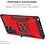 Ntech Hoesje Geschikt Voor Samsung Galaxy S22 Ultra Hoesje Heavy Duty Armor Hoesje Rood - Galaxy S22 Ultra Case Kickstand Ring cover met Magnetisch Auto Mount