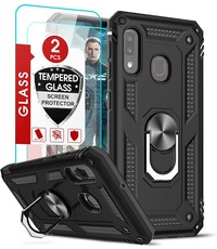 Ntech Samsung A20E Hoesje kickstand Armor case Zwart