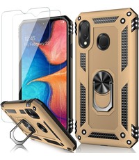 Ntech Samsung A20E Hoesje kickstand Armor case Goud