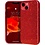 Ntech Hoesje Geschikt voor iPhone 14 Glitter Siliconen backcover – Rood