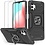 Ntech Hoesje Geschikt Voor Samsung Galaxy A32 5G Hoesje Heavy Duty Armor Hoesje Zwart - Galaxy A32 5G Case Kickstand Ring cover met Magnetisch Auto Mount- Hoesje Geschikt Voor Samsung Galaxy A32 screenprotector 2 pack