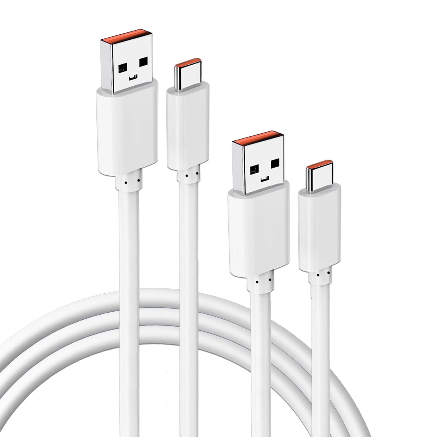woestenij Pilfer pot 2 pack USB C kabel Wit geschikt voor Samsung S8, S9, S10, S20, S21, S22  Plus & S22 Ultra - Samsung Oplaadkabel - usb c naar usb kabel - oplader  kabel -