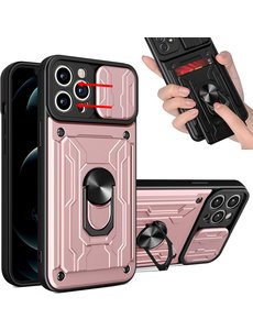 Ntech iPhone 13 Pro hoesje met kickstand Rose Goud