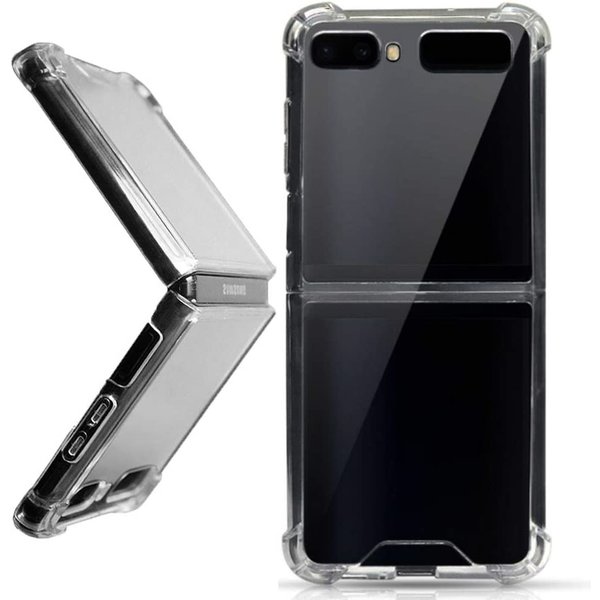 Ntech Hoesje Geschikt Voor Samsung Galaxy Z Flip Hoesje Siliconen Shockproof - Hoesje Geschikt Voor Samsung Galaxy Z Flip Transparant Shockproof cover - Hoesje Geschikt Voor Samsung Galaxy Z Flip Case Anti Shock hoesje