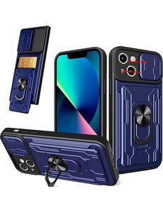 Ntech iPhone 12 hoesje met kickstand Blauw