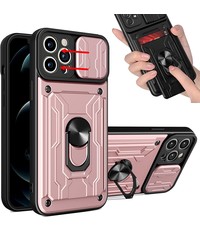 Ntech iPhone 12 Pro Max hoesje met kickstand Rose Goud