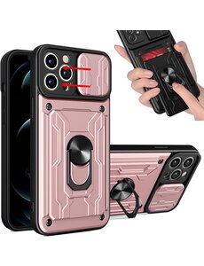 Ntech iPhone 12 Pro Max hoesje met kickstand Rose Goud