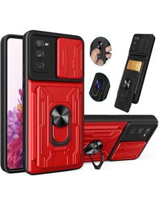 Ntech Samsung S20 hoesje met kickstand Rood