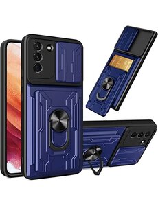 Ntech Samsung S21 Plus hoesje met kickstand Blauw