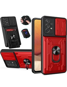 Ntech Samsung A22 5G hoesje met kickstand Rood