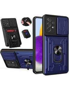 Ntech Samsung A23 4G hoesje met ring houder Blauw