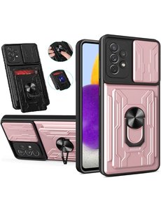 Ntech Samsung A23 4G hoesje met ring houder Rose Goud
