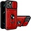 oTronica Geschikt voor iPhone 13 Pro Max hoesje met pashouder - camera bescherming cover en ring houder – Rood – oTronica