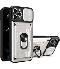 oTronica iPhone 13 Pro hoesje met pashouder Zilver