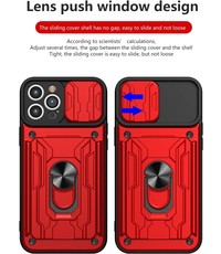 oTronica iPhone 13 Pro hoesje met pashouder Rood