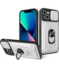 oTronica IPhone 13 hoesje met pashouder Zilver