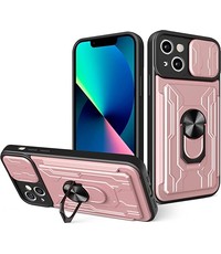 oTronica IPhone 13 hoesje met pashouder Rosegoud