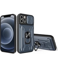 oTronica IPhone 12 Pro Max hoesje met pashouder Grijs