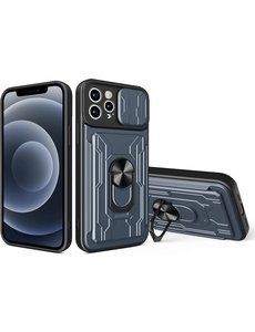 oTronica IPhone 12 Pro Max hoesje met pashouder Grijs