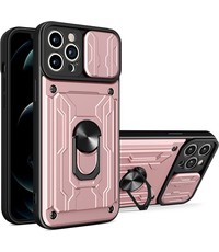 oTronica IPhone 12 Pro Max hoesje met pashouder Rosegoud