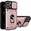 oTronica Geschikt voor iPhone 12 Pro Max hoesje met pashouder - camera bescherming cover en ring houder – Rosegoud – oTronica