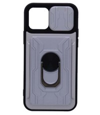 oTronica IPhone 12/12 Pro hoesje met pashouder Zilver