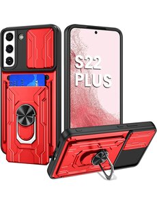 oTronica Samsung Galaxy S22 Plus hoesje met pashouder Rood