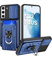 oTronica Samsung Galaxy S22 Plus hoesje met pashouder Blauw