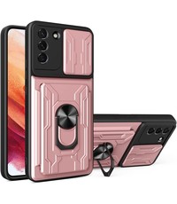 oTronica Samsung Galaxy S21 Plus hoesje met pashouder Rosegoud