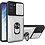 oTronica Hoesje Geschikt Voor Samsung Galaxy S21 FE hoesje met pashouder - camera bescherming cover en ring houder – Zilver – oTronica